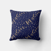 Laat het sneeuwen | Kerst van de marine en de goud Kussen (Achterkant)