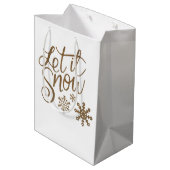Laat het Sneeuwen Kerstcadeautas Medium Cadeauzakje (Achterkant Gekanteld)