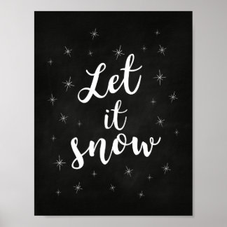 Laat het sneeuwen; kerstdecor poster