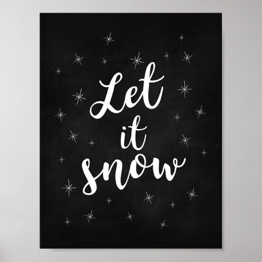 Laat het sneeuwen; kerstdecor poster (Voorkant)
