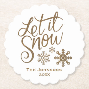 "Laat het Sneeuwen" Kerstfeest Papieren Onderzette Kartonnen Onderzetters