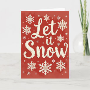 Laat het Sneeuwen Kerstkaart Glittersneeuwvlok Kaart