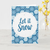 Laat het Sneeuwen Kerstkaart Kaart (Gele Bloem)