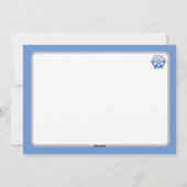 Laat het sneeuwen! Kerstkaart met blauwe en witte (Achterkant)