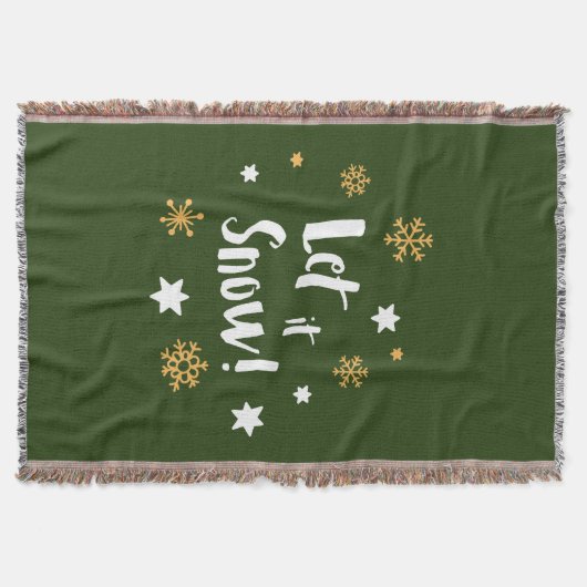 "Laat het sneeuwen!" Kerstkalligrafie Deken (Voorkant)