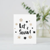 "Laat het sneeuwen!" Kerstkalligrafie Feestdagenkaart (Staand voorkant)