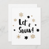 "Laat het sneeuwen!" Kerstkalligrafie Feestdagenkaart (Voorkant / Achterkant)