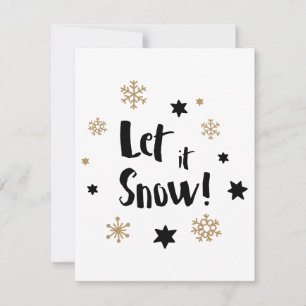 "Laat het sneeuwen!" Kerstkalligrafie Feestdagenkaart