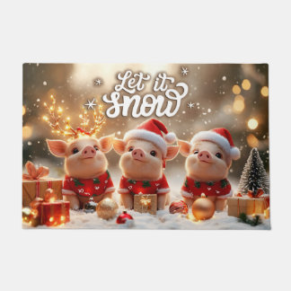 Laat het Sneeuwen Kerstmat – Festieve Welkom Mat