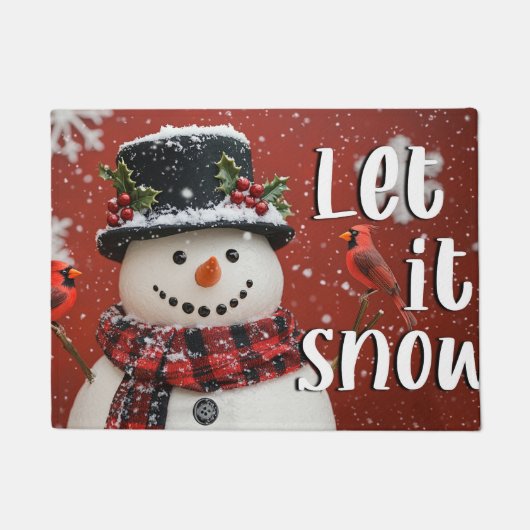 Laat het Sneeuwen Kerstmat – Festieve Welkom Mat (Voorkant)