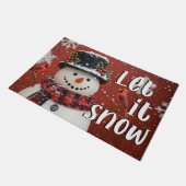 Laat het Sneeuwen Kerstmat – Festieve Welkom Mat (Schuin)