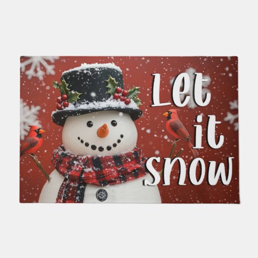 Laat het Sneeuwen Kerstmat – Festieve Welkom Mat (Voorkant)