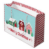 Laat het Sneeuwen Kerstmis Dorp Grote Cadeautas (Achterkant Gekanteld)