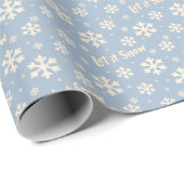 Laat het Sneeuwen Kerstmis Inpakpapier - Blauw (Rol Hoek)