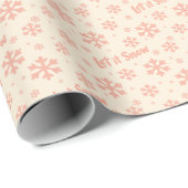 Laat het sneeuwen Kerstmis Inpakpapier - Roze (Rol Hoek)