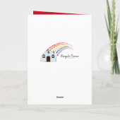 Laat het sneeuwen Kerstmis met Wollige Mammoet Feestdagen Kaart (Achterkant)