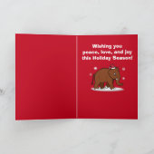 Laat het sneeuwen Kerstmis met Wollige Mammoet Feestdagen Kaart (Binnen)