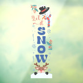 Laat het sneeuwen Kerstmis Sneeuwman rendieren Raamsticker (Vel 3)