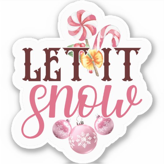 Laat het Sneeuwen Kerstmis Sticker (Voorkant)