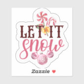 Laat het Sneeuwen Kerstmis Sticker (Vel)