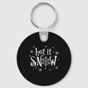 Laat het Sneeuwen Kerstsneeuwvlokken Kinderen Mann Sleutelhanger