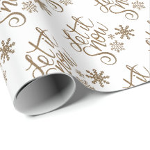 Laat het Sneeuwen Kerstvakantie Inpakpapier