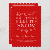 Laat het Sneeuwen Kerstvakantie Open Huis Kaart (Voorkant / Achterkant)