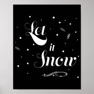 Laat het Sneeuwen Kerstvakantie Seizoen Pret Koel Poster