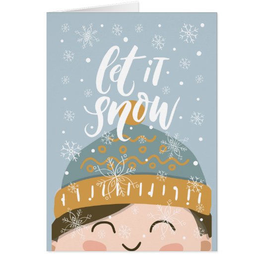 Laat het sneeuwen, kind in Winter Pet Art, Kerstmi (Voorkant)