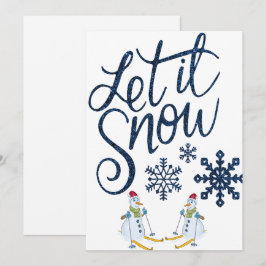 Laat het Sneeuwen Klassiek Kerstfeest Feestdagenkaart