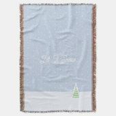 Laat het sneeuwen kleine winterboom ijs blauwe pol deken (Voorkant Verticaal)