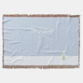 Laat het sneeuwen kleine winterboom ijs blauwe pol deken