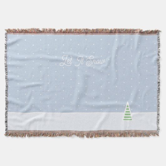 Laat het sneeuwen kleine winterboom ijs blauwe pol deken (Voorkant)