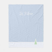 Laat het sneeuwen kleine winterboom ijs blauwe pol fleece deken (Voorkant)