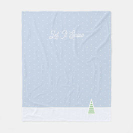 Laat het sneeuwen kleine winterboom ijs blauwe pol fleece deken