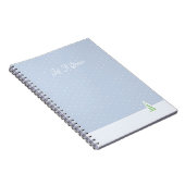 Laat het sneeuwen kleine winterboom ijs blauwe pol notitieboek (Rechterzijde)