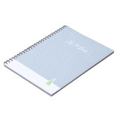 Laat het sneeuwen kleine winterboom ijs blauwe pol notitieboek (Linkerzijde)