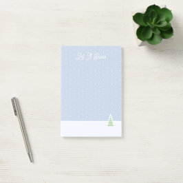 Laat het sneeuwen kleine winterboom ijs blauwe pol post-it® notes