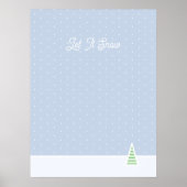 Laat het sneeuwen kleine winterboom ijs blauwe pol poster (Voorkant)