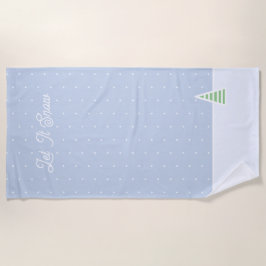 Laat het sneeuwen kleine winterboom ijs blauwe pol strandlaken