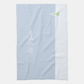 Laat het sneeuwen kleine winterboom ijs blauwe pol theedoek (Verticaal)