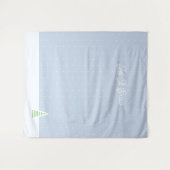 Laat het sneeuwen kleine winterboom ijs blauwe pol wandkleed (Voorkant (horizontaal))