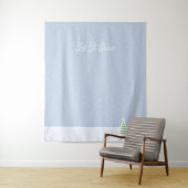 Laat het sneeuwen kleine winterboom ijs blauwe pol wandkleed (In situ)