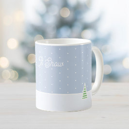 Laat het Sneeuwen Kleine Winterboom Ijsblauwe Stip Koffiemok