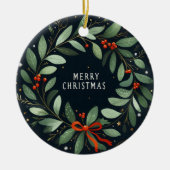 Laat het sneeuwen, laat het gaan kerstversiering keramisch ornament (Voorkant)