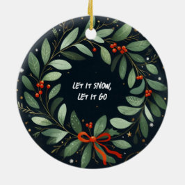 Laat het sneeuwen, laat het gaan kerstversiering keramisch ornament