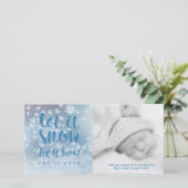 Laat het sneeuwen, laat het sneeuwen, laat het sne feestdagenkaart (Staand voorkant)