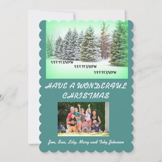 Laat het sneeuwen! Laat het sneeuwen! Laat het sne Feestdagenkaart (Voorkant)