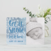 Laat het sneeuwen, laat het sneeuwen, laat het sne feestdagenkaart (Staand voorkant)