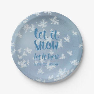 Laat het sneeuwen, laat het sneeuwen, laat het sne papieren bordje